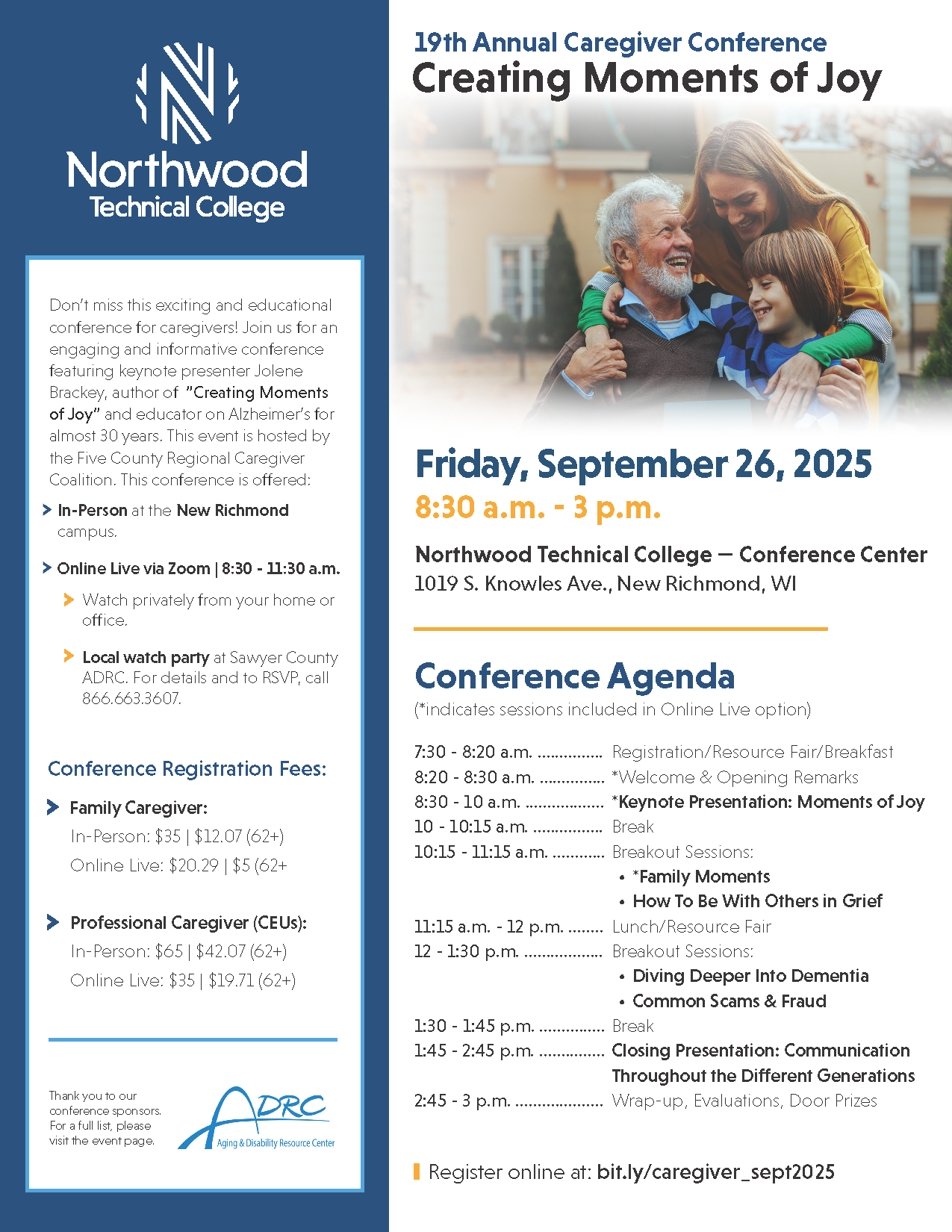 Photo of flyer for the 19th annual caregiver conference in New Richmond WI, where Sheri Fairman presented Diving Deeper into Dementia